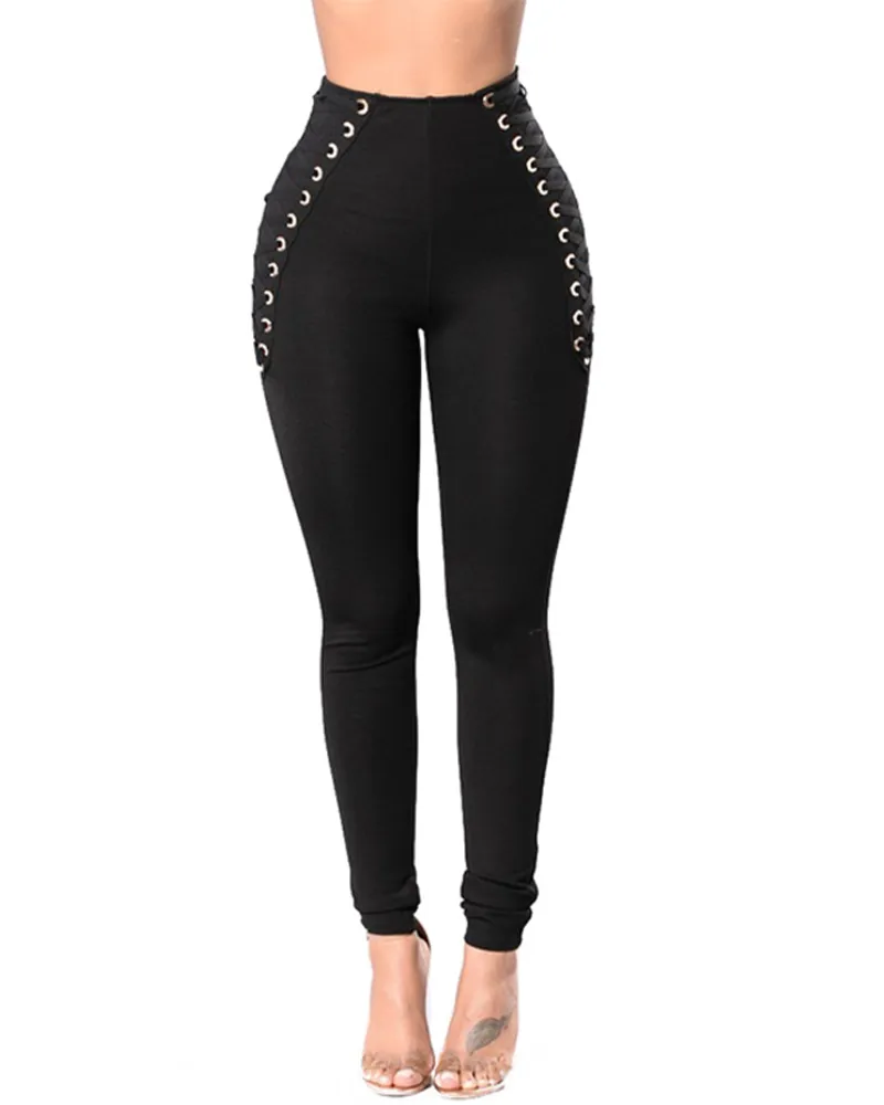 High Waist Tied Slim Trousers