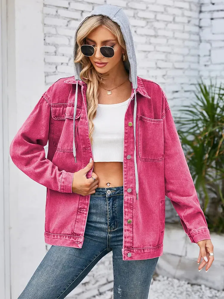 Hooded Convertible Vintage Denim Jacket