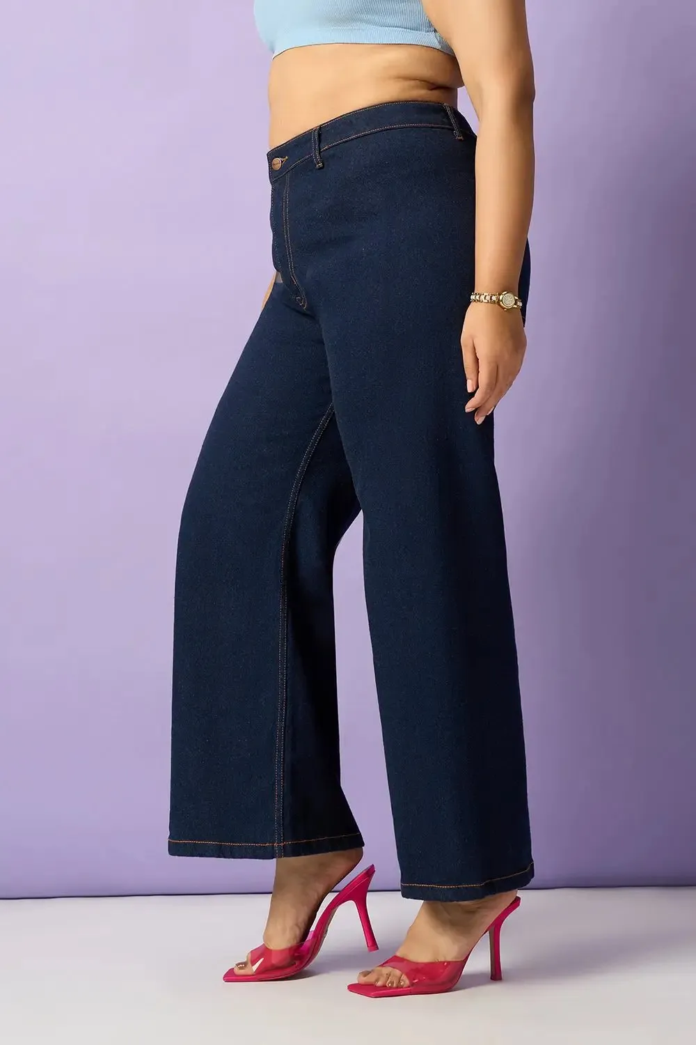 Intense Indigo Curve Retro Flare Fit Stretch Jeans