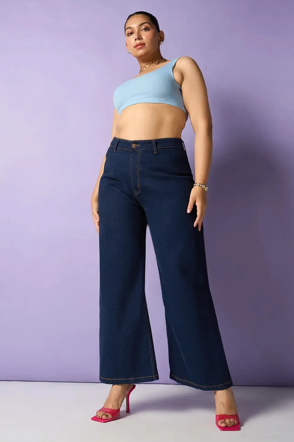 Intense Indigo Curve Retro Flare Fit Stretch Jeans