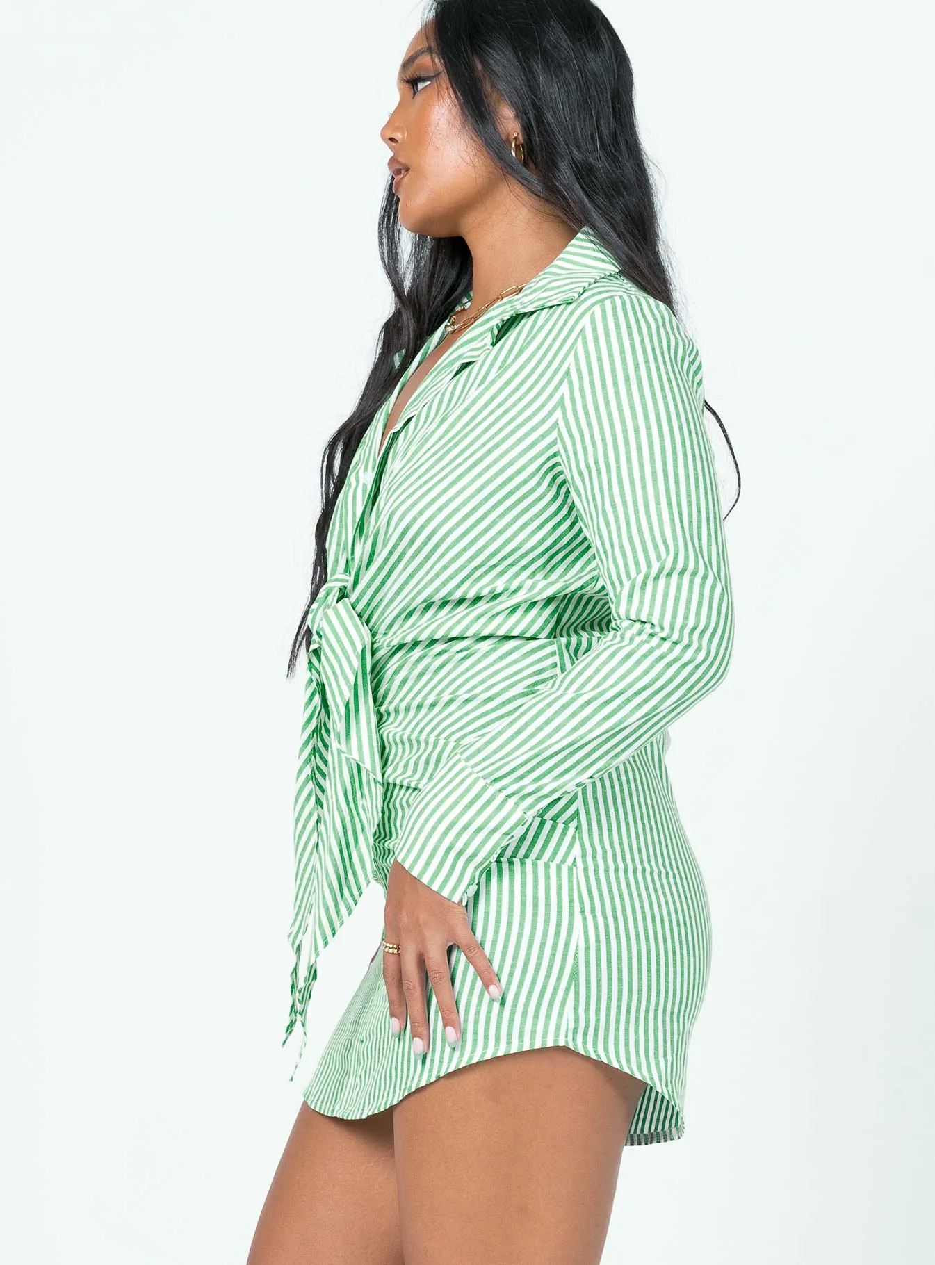 Kali Shirt Mini Dress Green