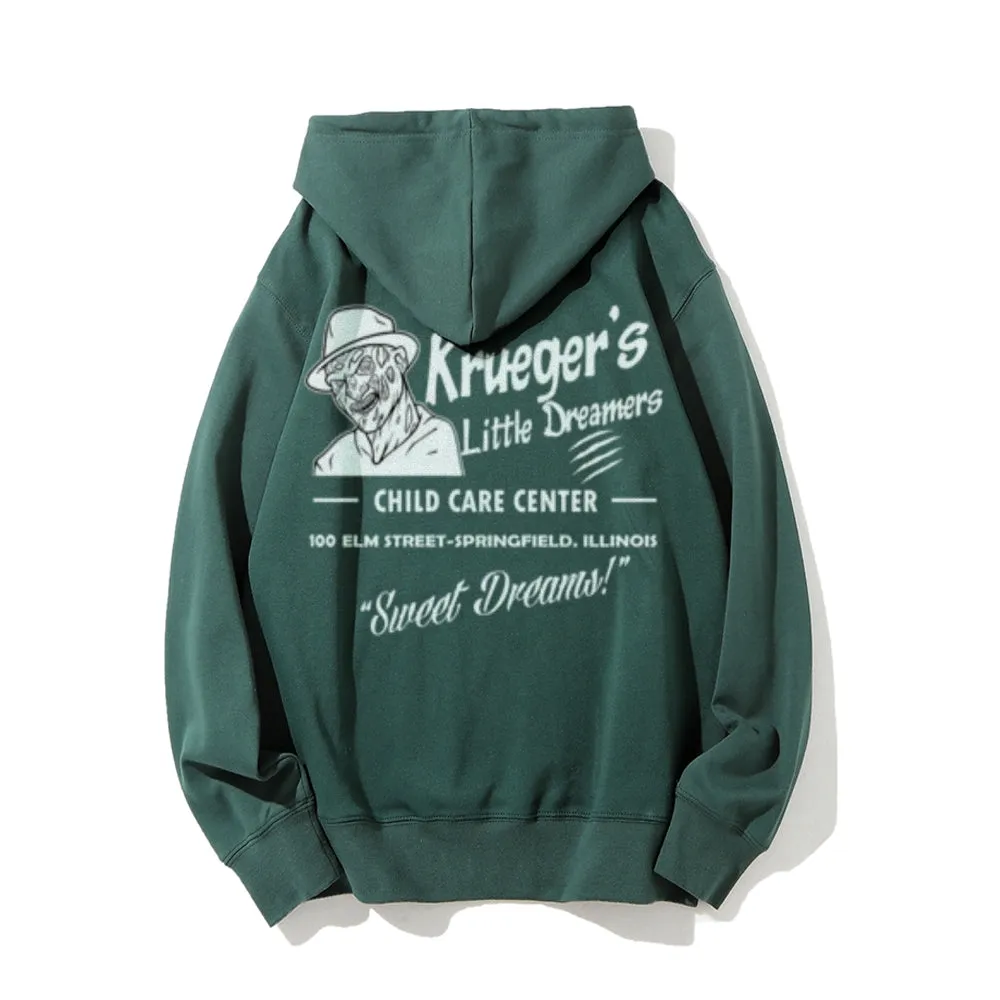 Krueger's Little Dreamers Funny Letter Graphic Pullover With Kangaroo Pocket Hoodies