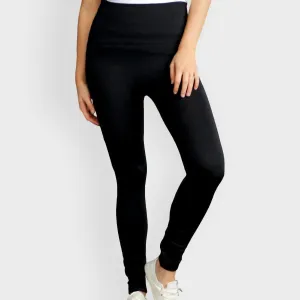 Ladies Black Fleece Lined Leggings