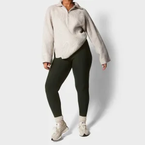 Ladies Khaki Fleece Lined Leggings