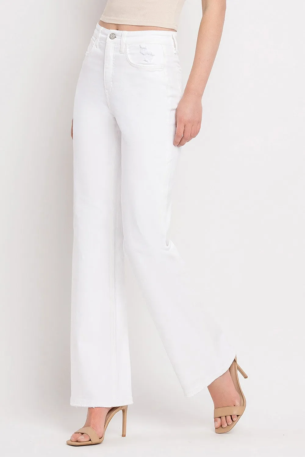 Leslie 90's Vintage Super Hi Flare Jeans, Optic White