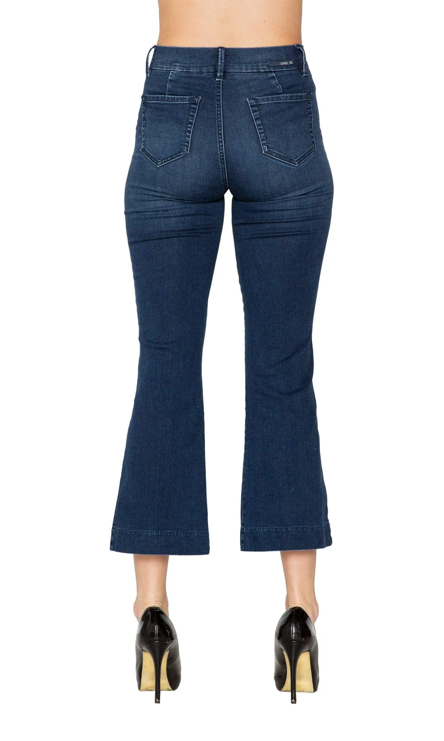 Level 99 Camille Seamed Kick Flare Denim