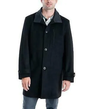 London Fog Men Top Coat Contrast Collar Button Front 48R