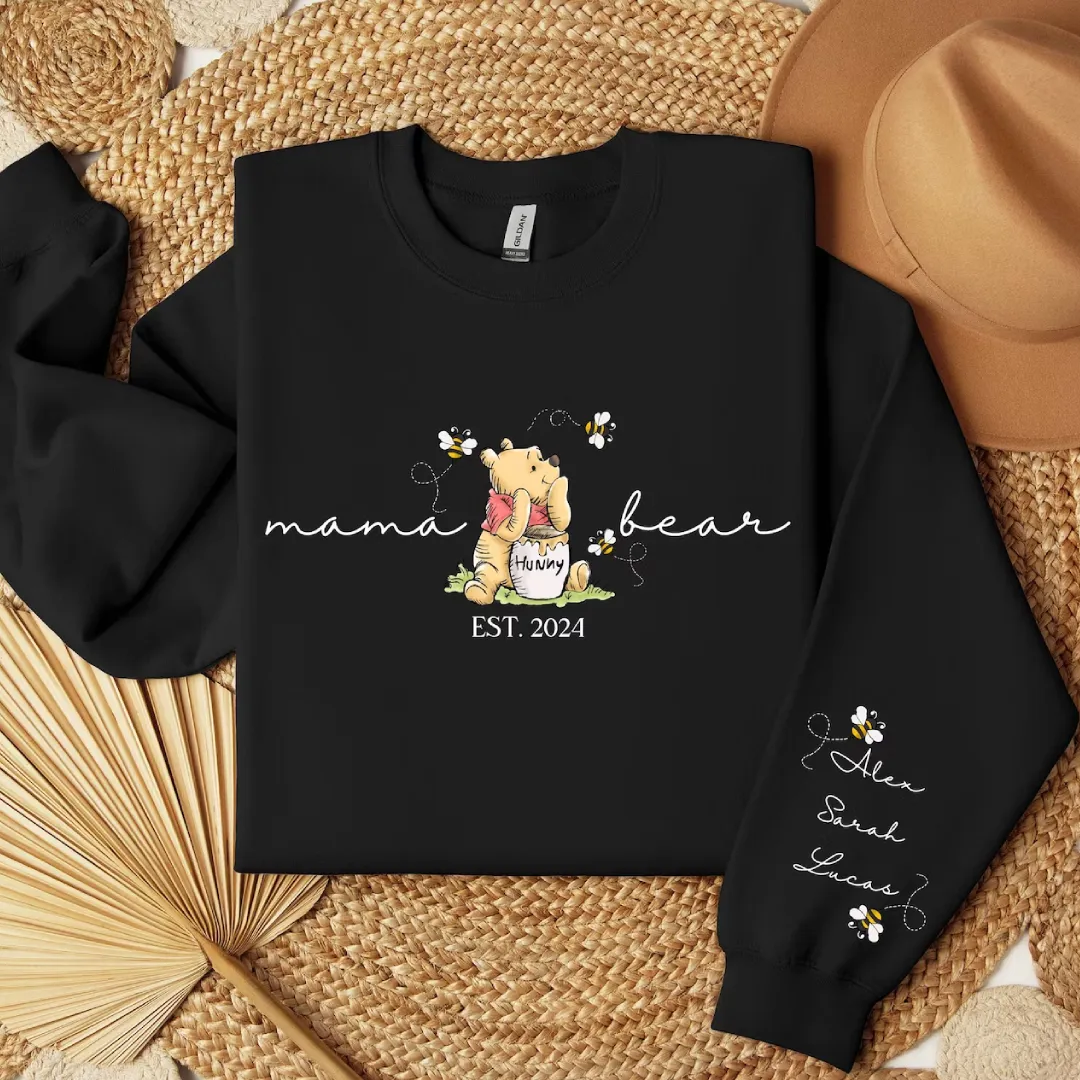 Mama Bear Personalized Baby Name Graphic Hoodies - The Ultimate Meme Shirt and Gag Gift for Women