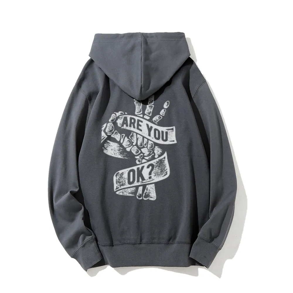 Mens ARE YOU OK Graphic Hoodies