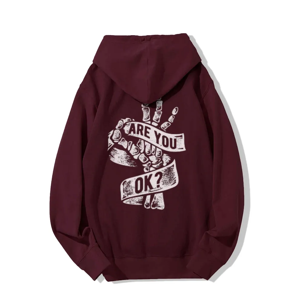 Mens ARE YOU OK Graphic Hoodies