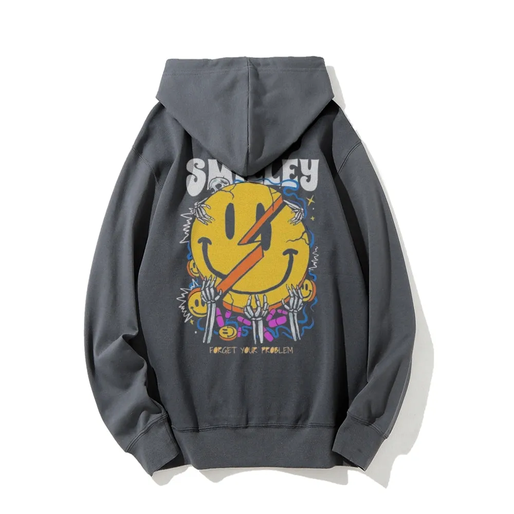 Mens Cute Smiley Graphic Hoodies