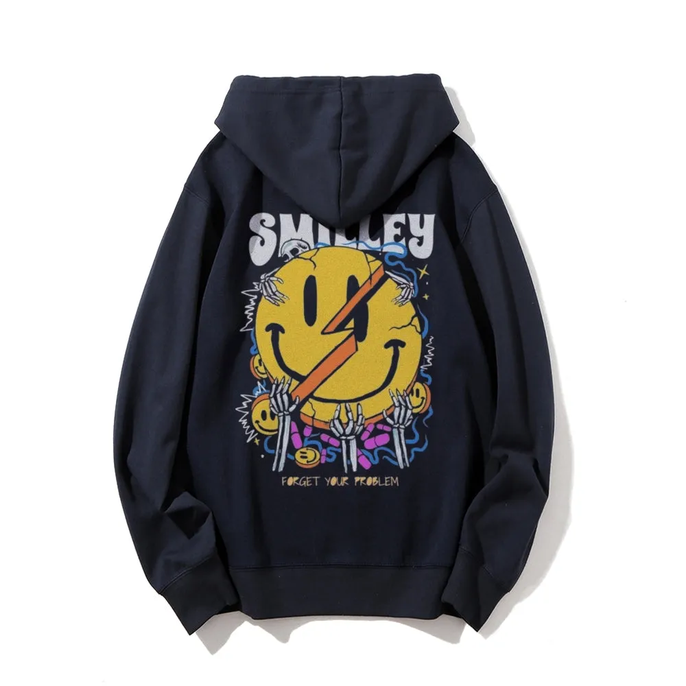 Mens Cute Smiley Graphic Hoodies