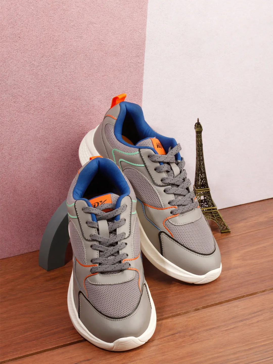 Men's Grey Spectrum Lace Up Sneakers (IX7137)