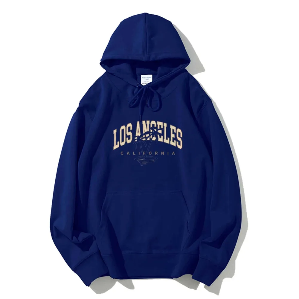 Mens Los Angeles City Letter Graphic Pullover Hoodies