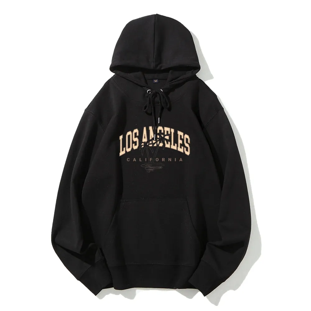 Mens Los Angeles City Letter Graphic Pullover Hoodies