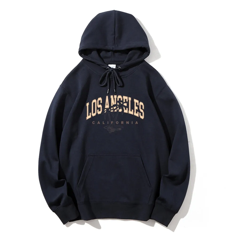 Mens Los Angeles City Letter Graphic Pullover Hoodies