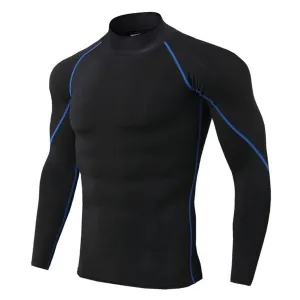 Men's Quick Dry Thermal Underwear - Black w/Blue Lining