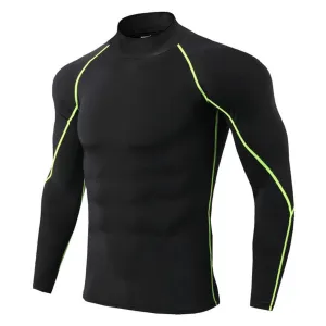 Men's Quick Dry Thermal Underwear - Black w/Green Lining