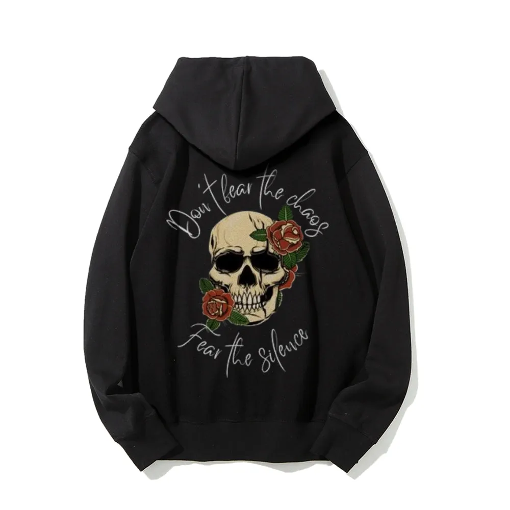 Mens Skeleton with Rose Graphic Hoodies