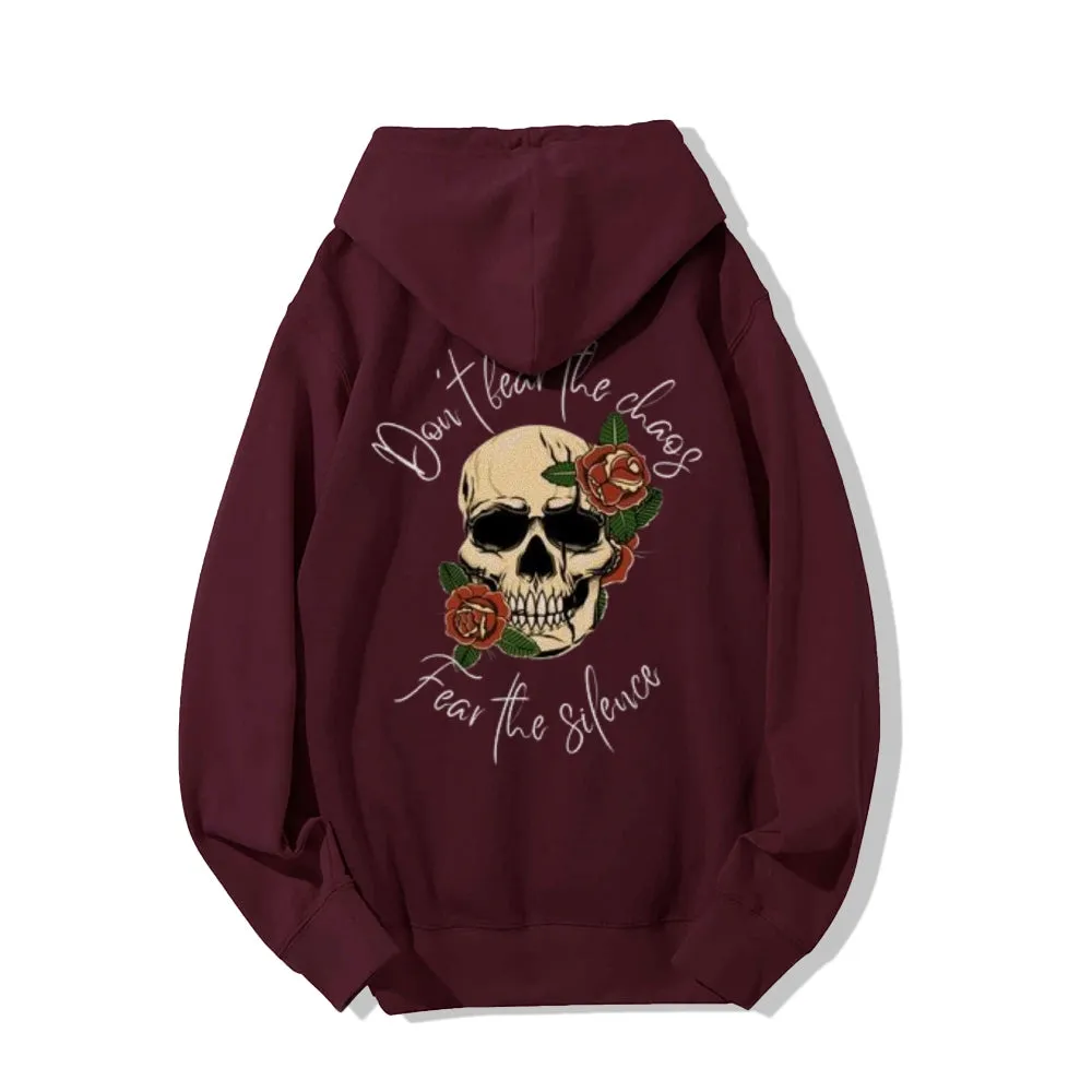 Mens Skeleton with Rose Graphic Hoodies