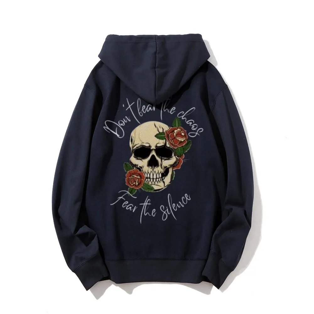 Mens Skeleton with Rose Graphic Hoodies