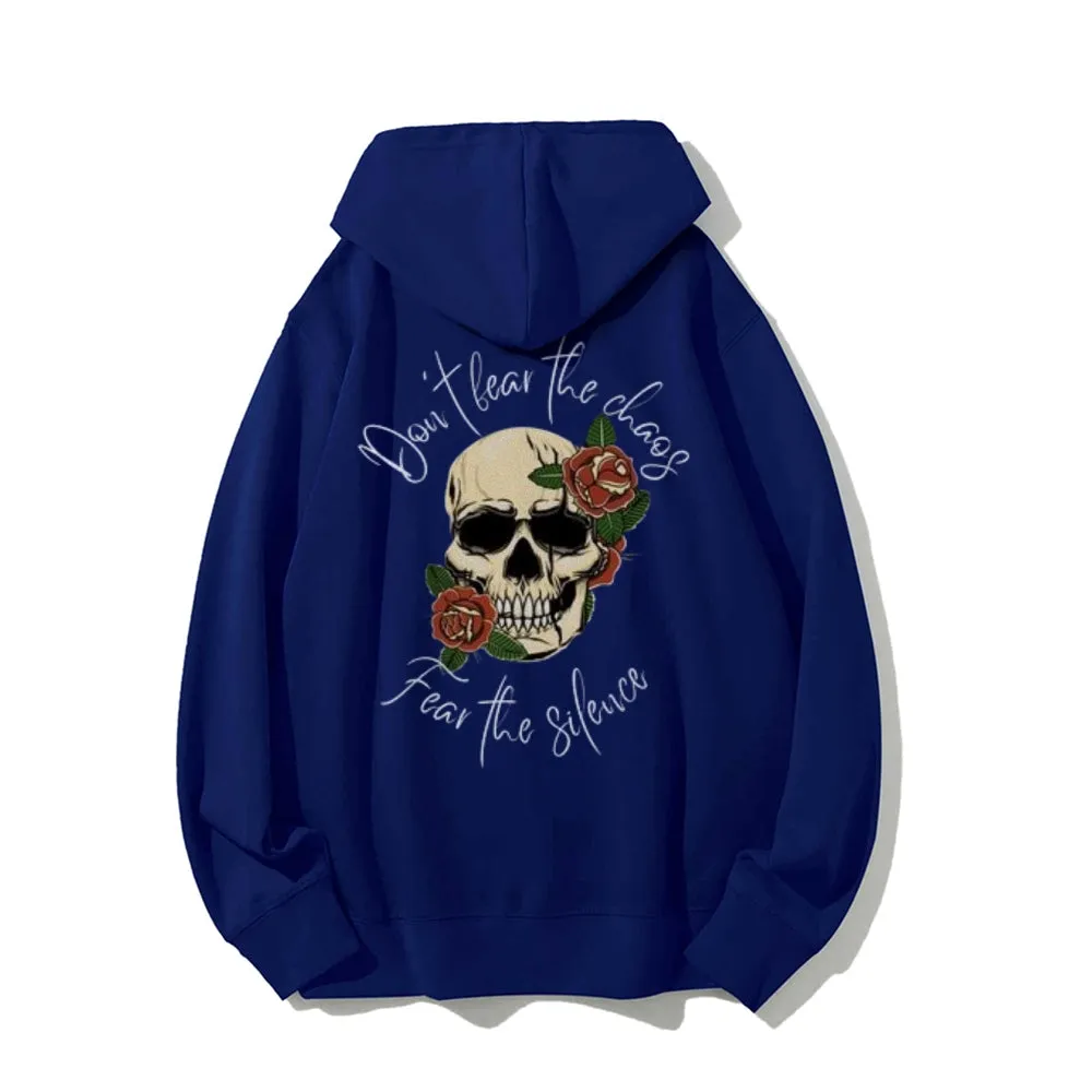 Mens Skeleton with Rose Graphic Hoodies