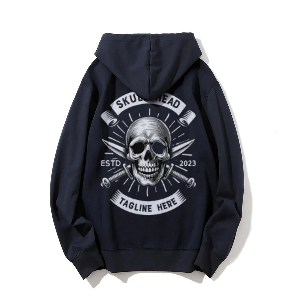 Mens Skull Head Graphic Pullover Hoodies