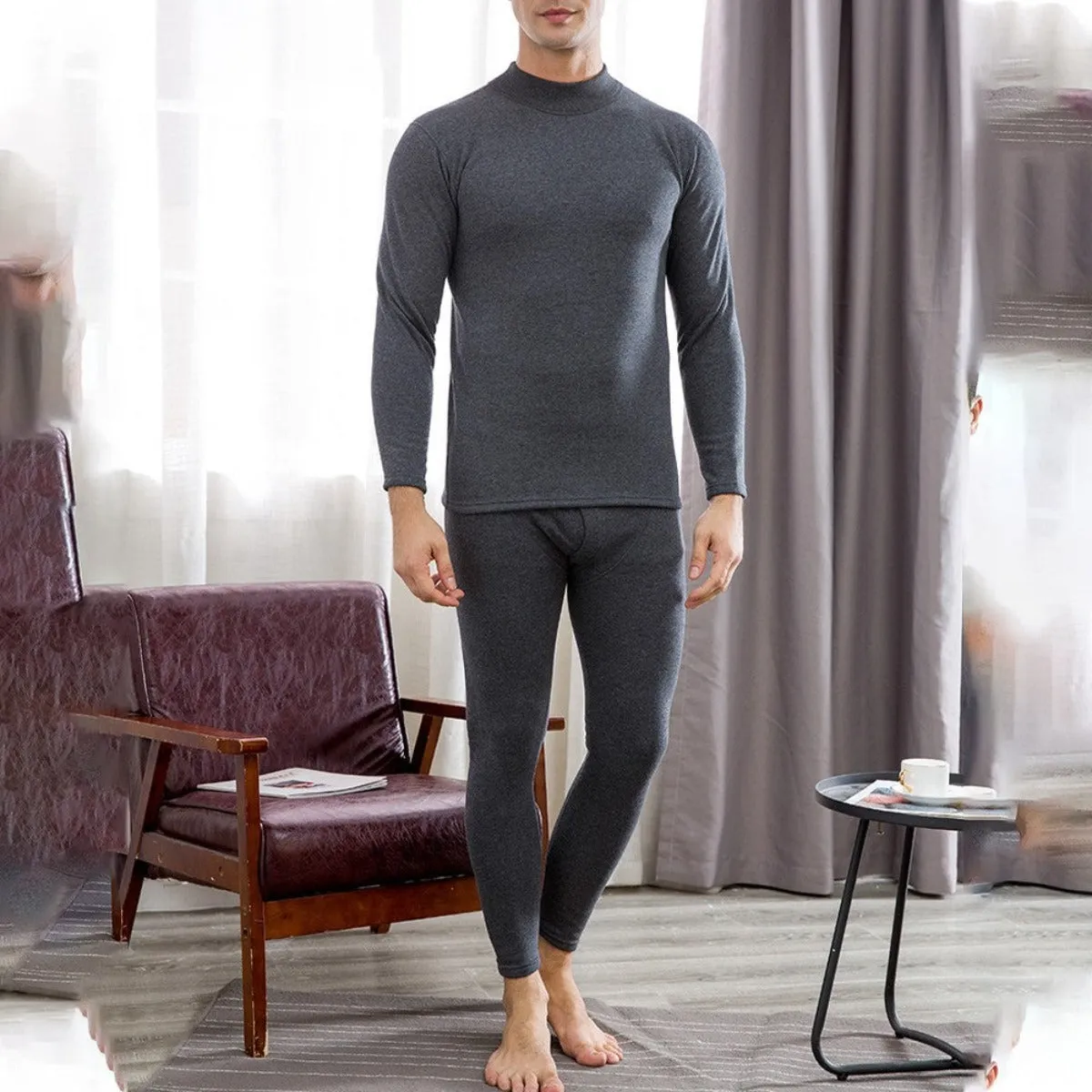 Men's Soft Winter Thermal Underwear - Dark Gray