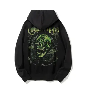 Mens Vintage Gothic Darkness Style Print  Graphic Pullover With Kangaroo Pocket Hoodies