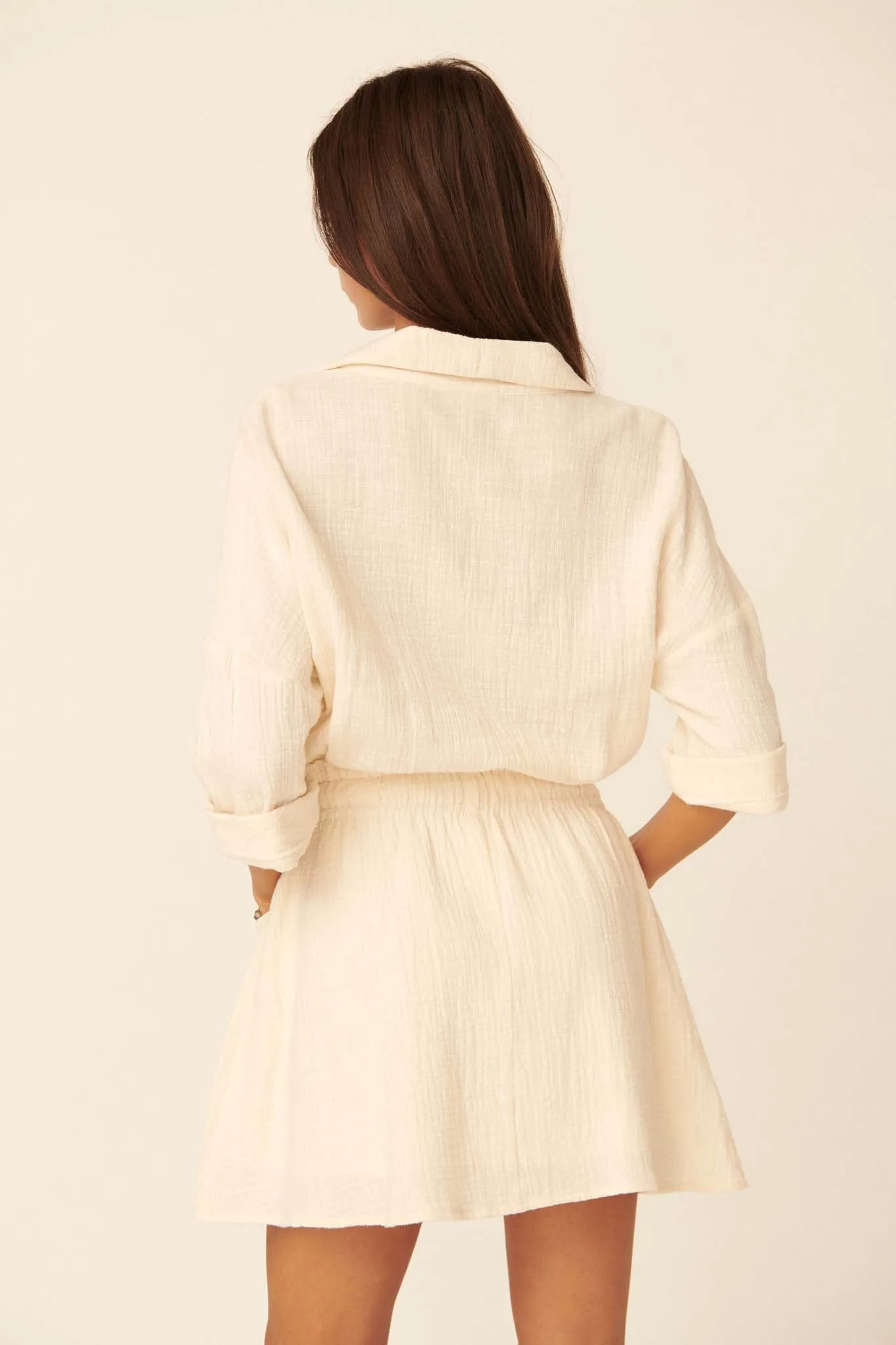 Natural Habitat Cotton Half-Button Shirt Dress