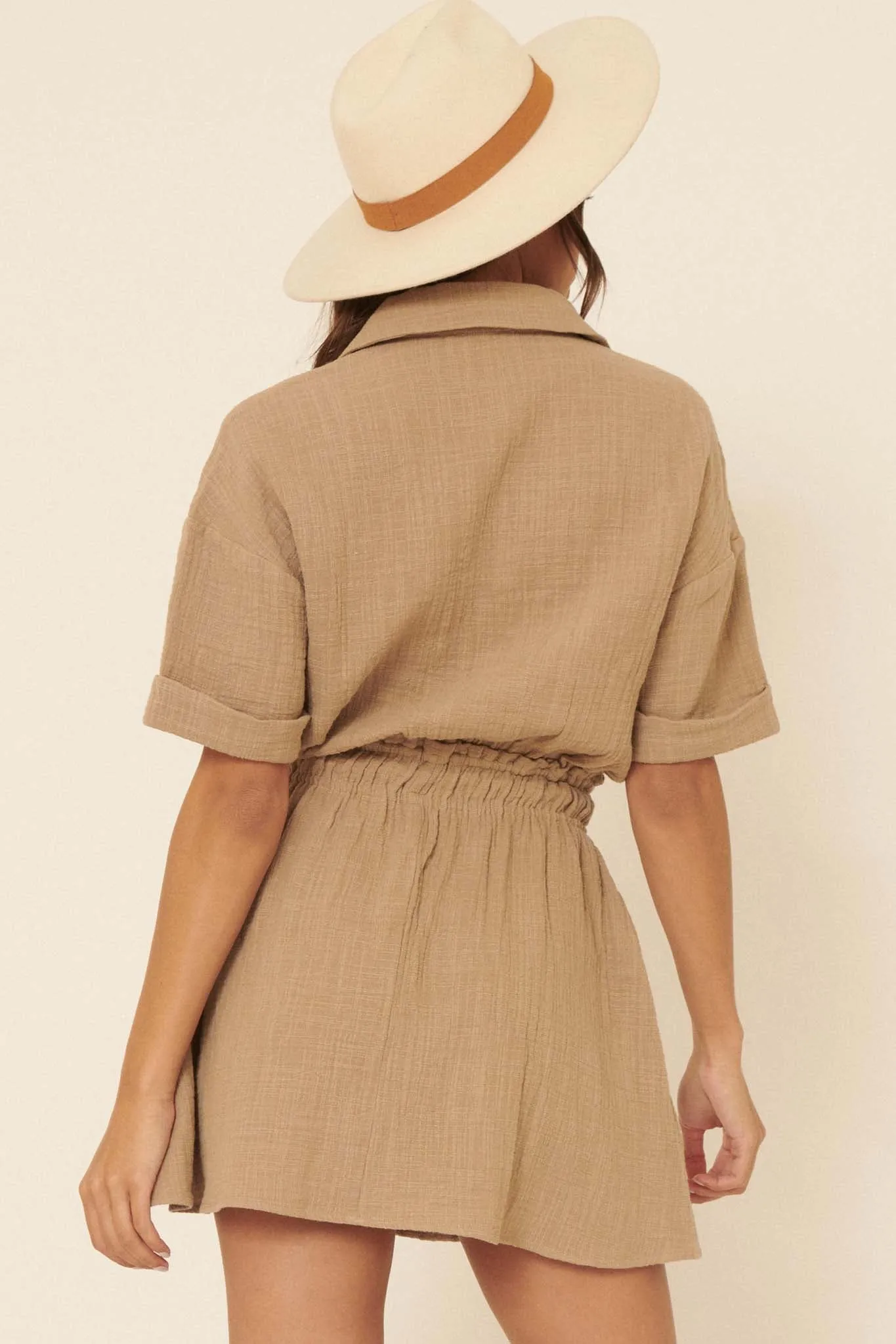 Natural Habitat Cotton Half-Button Shirt Dress