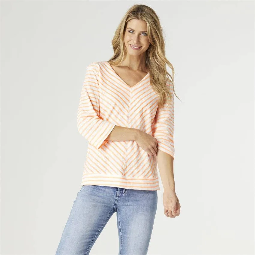 Neon Orange V-Neck Top