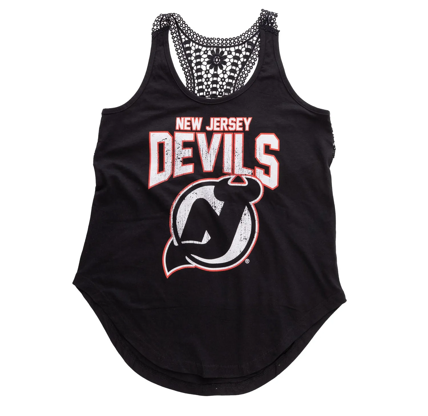 New Jersey Devils Ladies "Distressed" Lace Flowy Tank Top