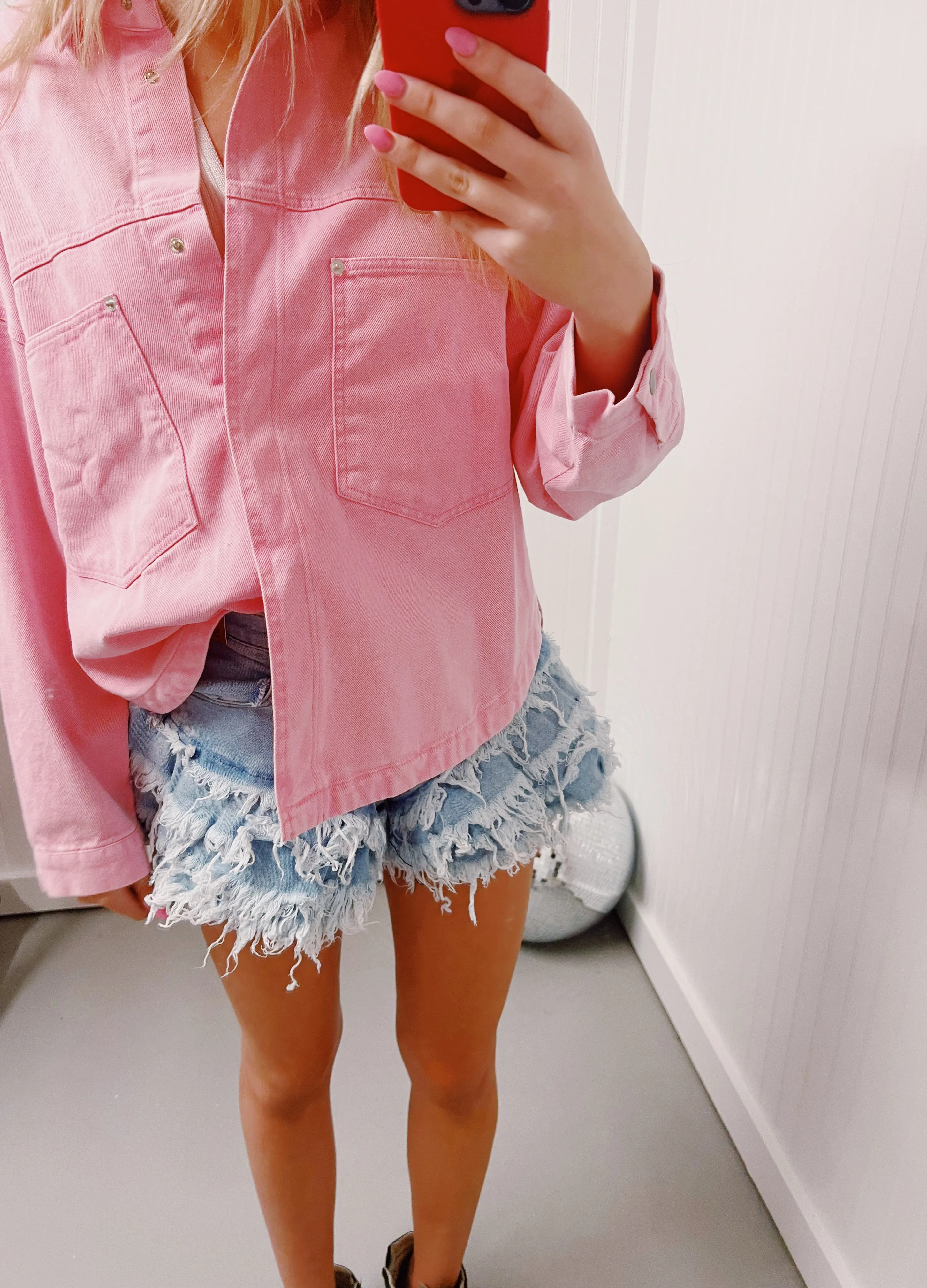 Nola Denim Jacket - Pink