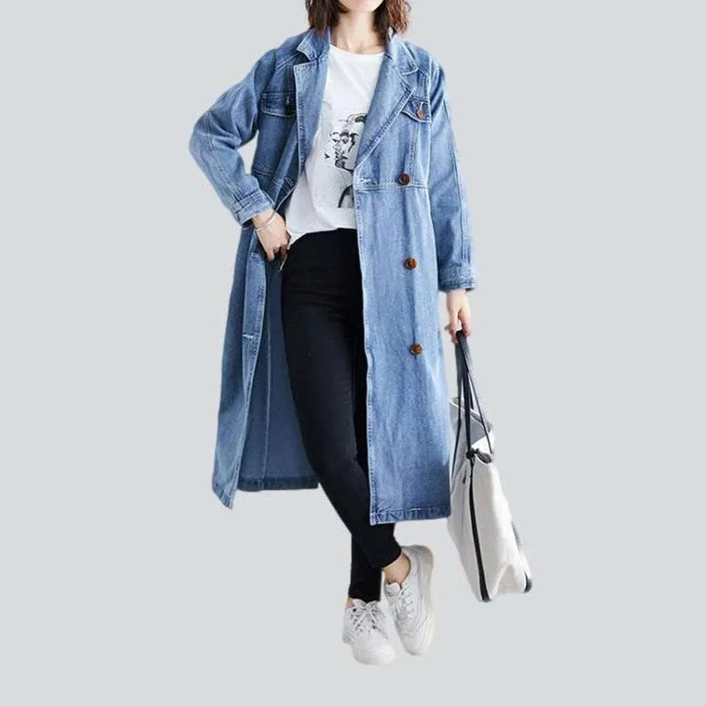 Oversized bleached women's denim coat