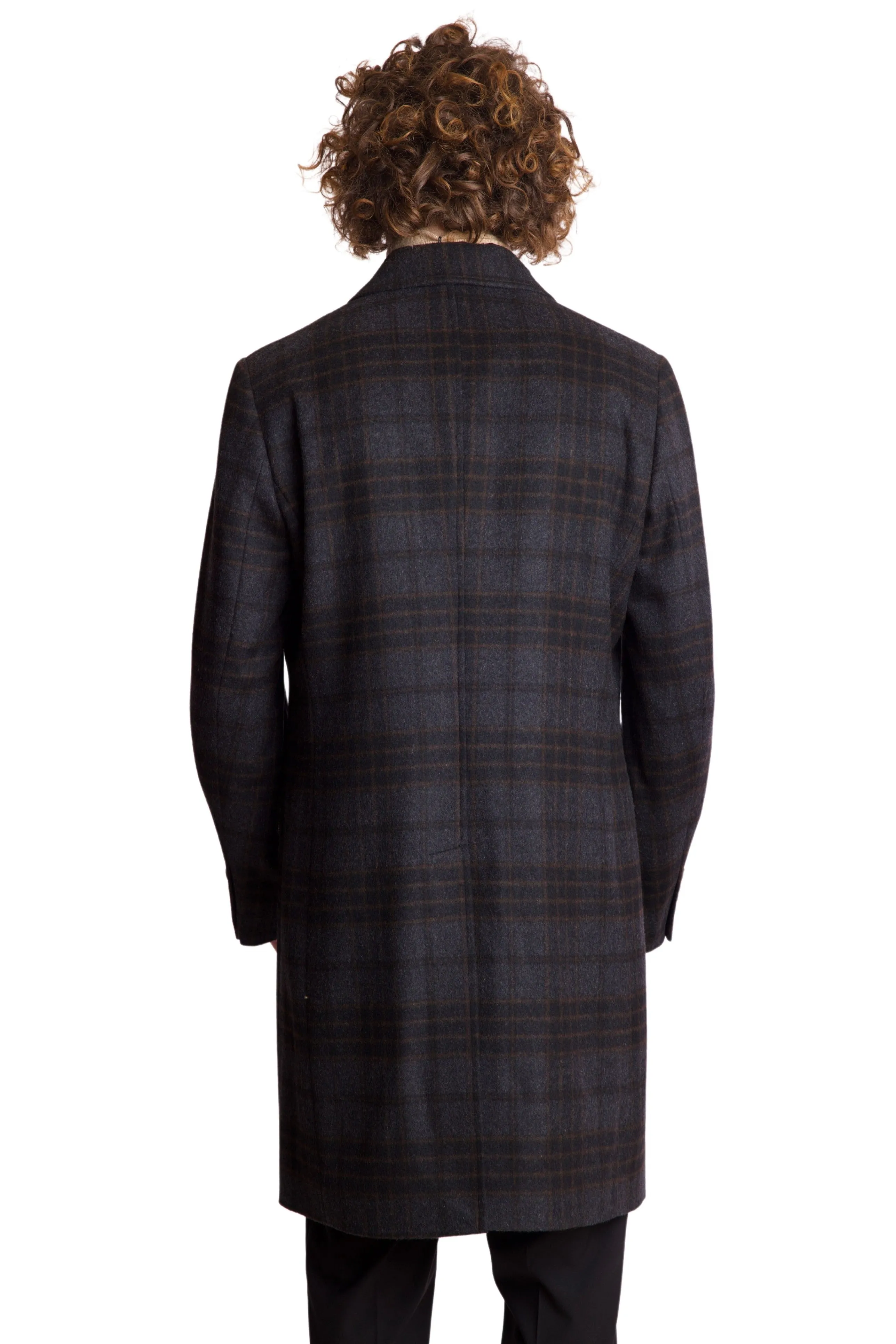 Peak DB Coat - slim - Charcoal Check Soft Touch