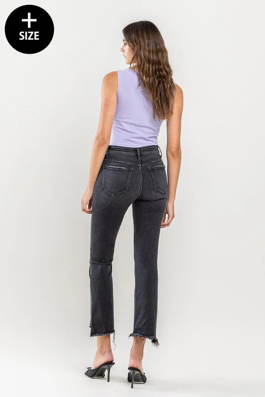 Plus Size High Rise Crop Flare Jeans