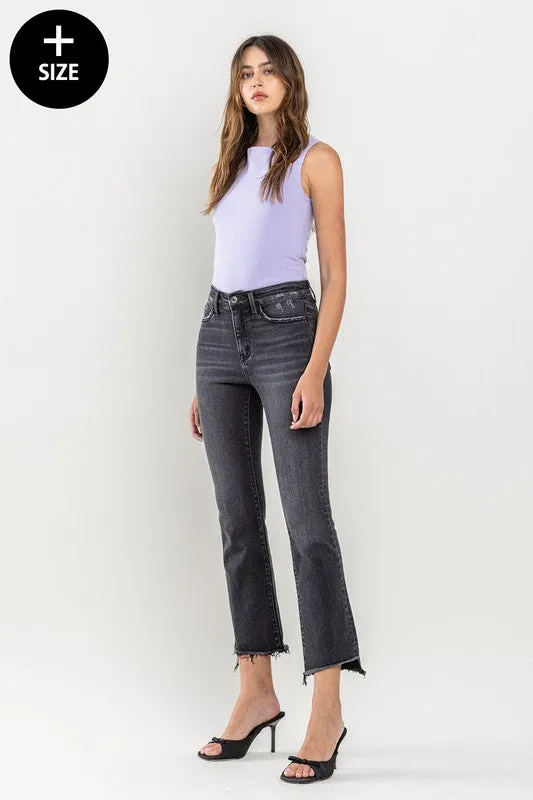 Plus Size High Rise Crop Flare Jeans