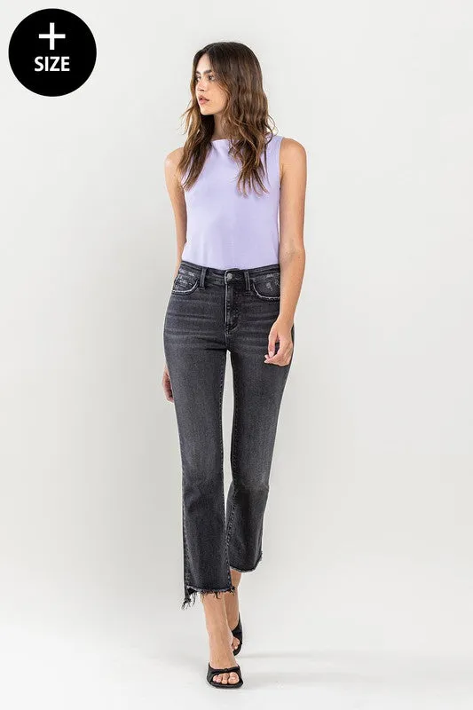 Plus Size High Rise Crop Flare Jeans