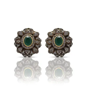 Radiant Flower Emerald Earrings