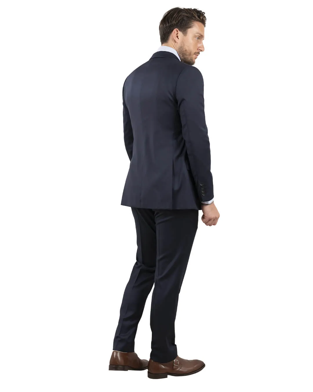 Reda Navy Twill Suit Jacket