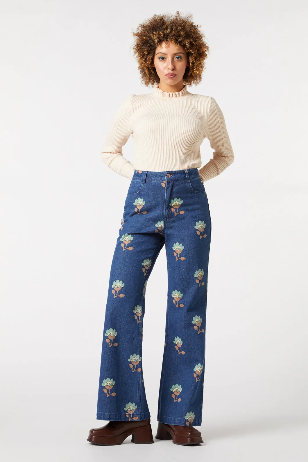 Retro Flora Flare Jean