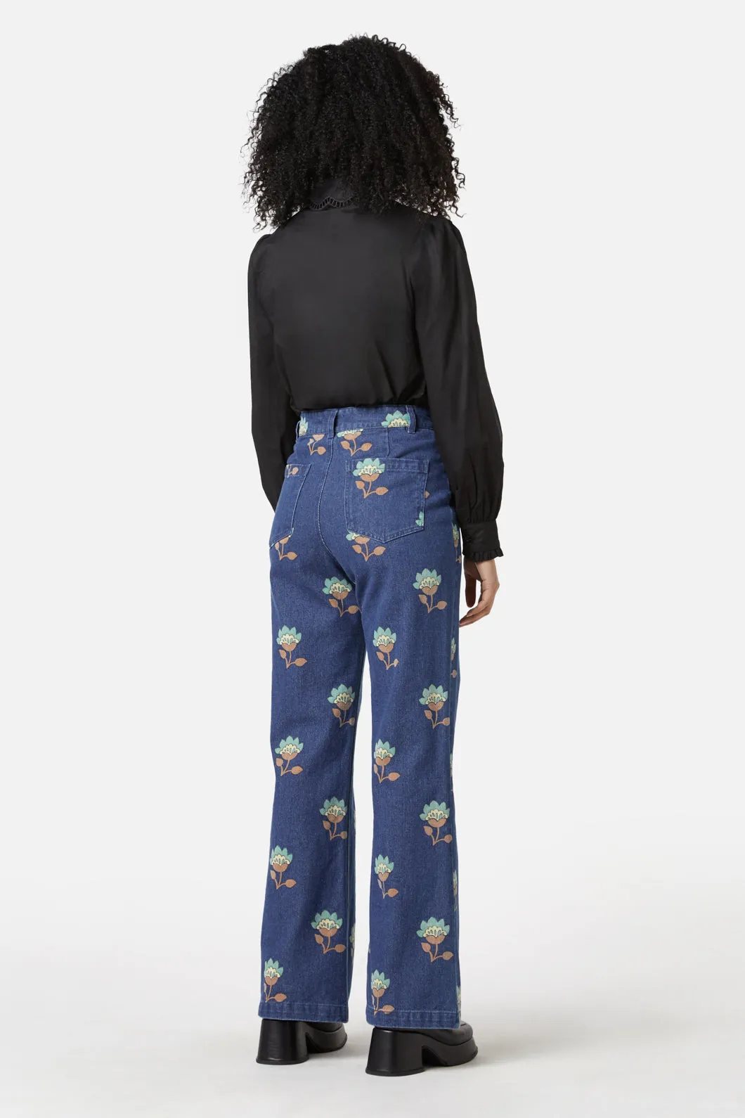 Retro Flora Flare Jean