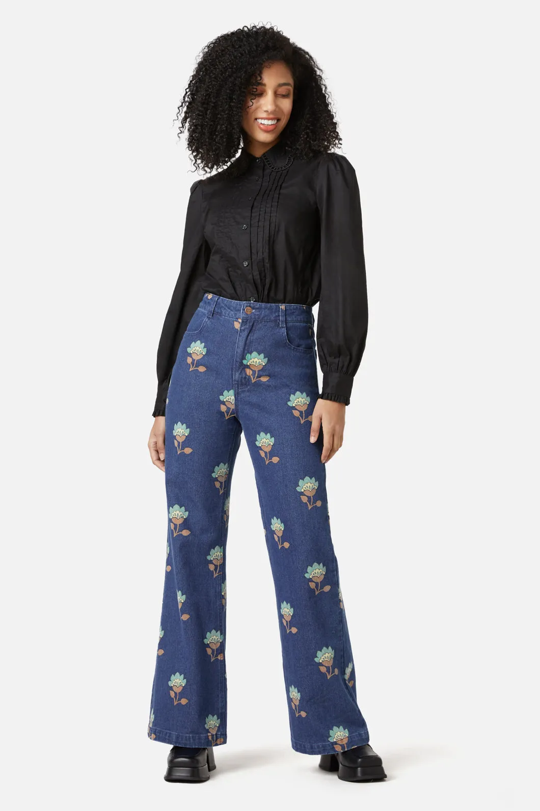 Retro Flora Flare Jean