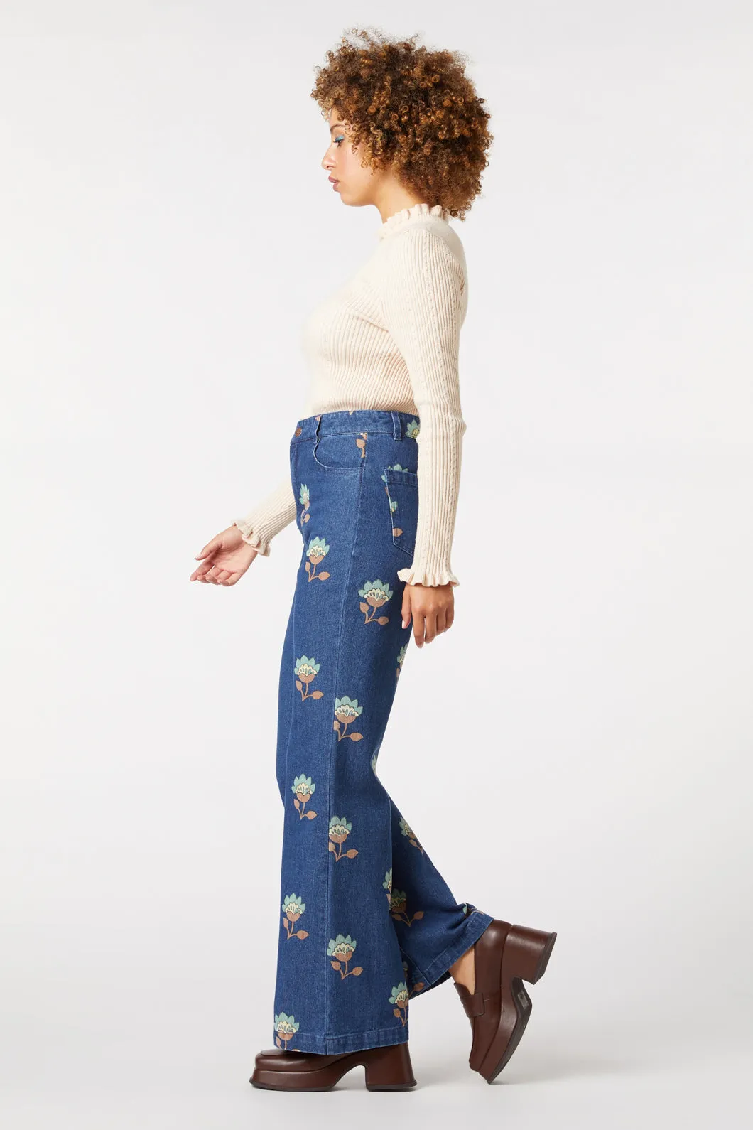 Retro Flora Flare Jean