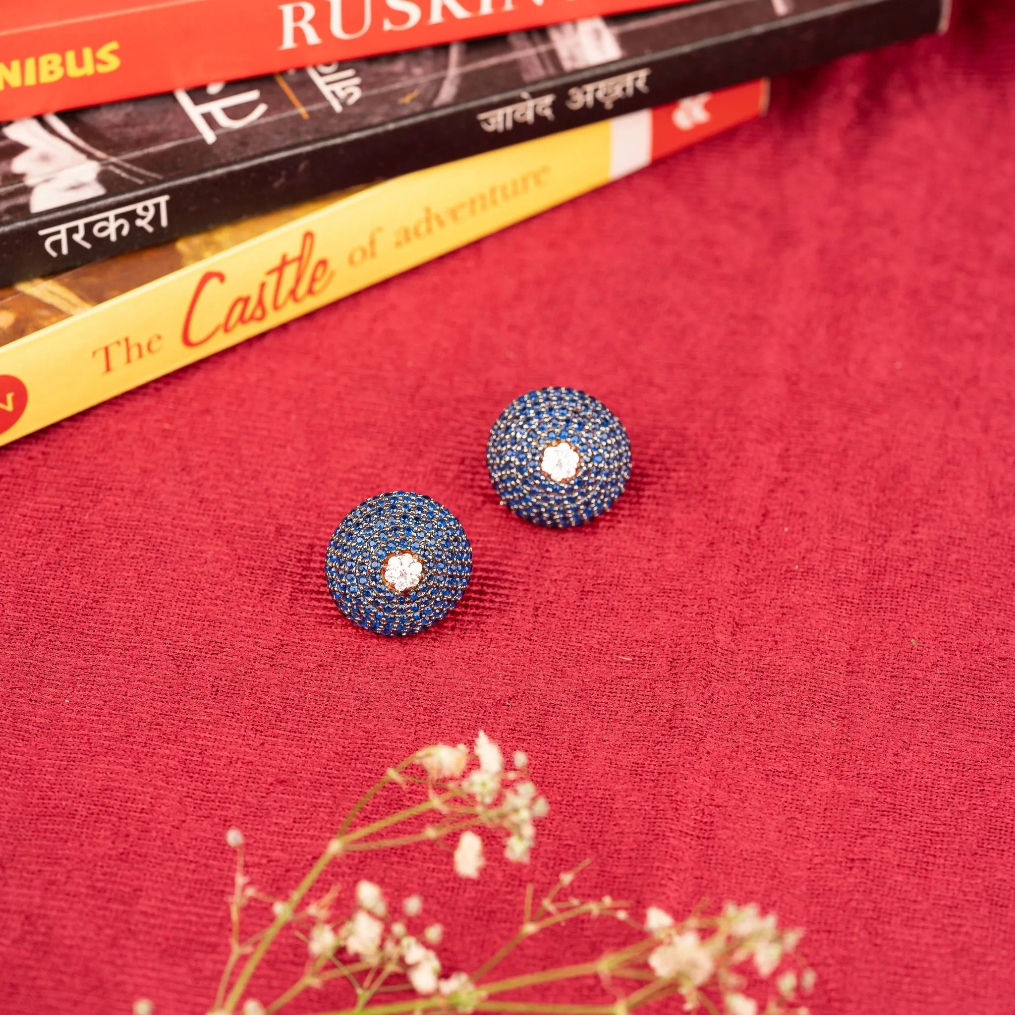 Sapphire Elegance Round Earrings