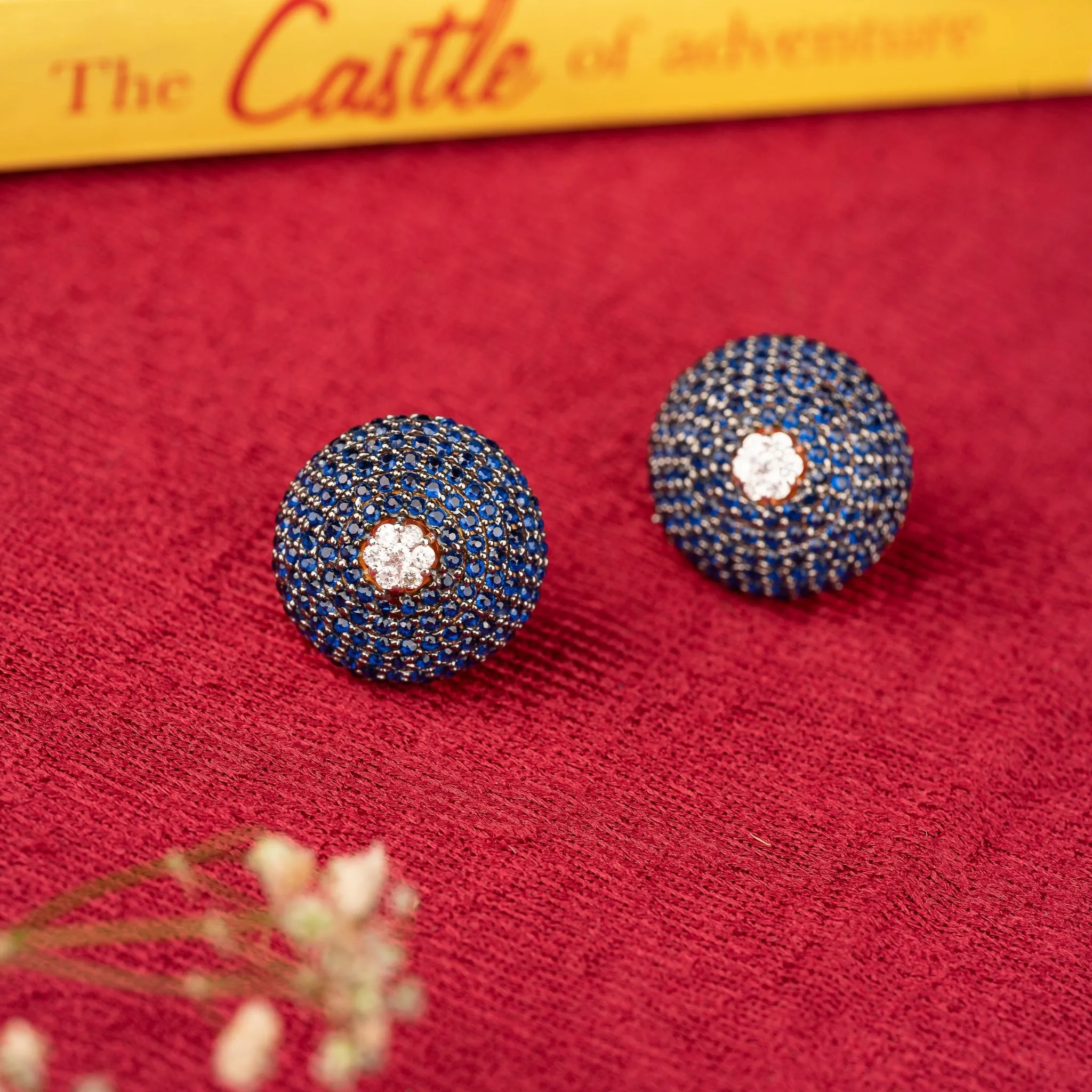 Sapphire Elegance Round Earrings