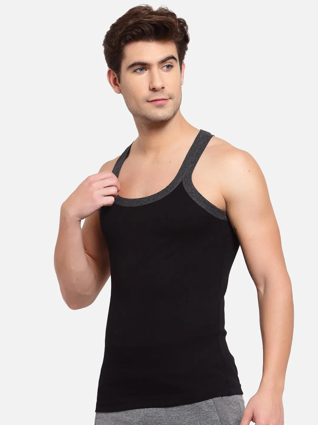 Sporto Mens Round Neck Solid Gym Vest Super Soft Cotton Pack Of 3