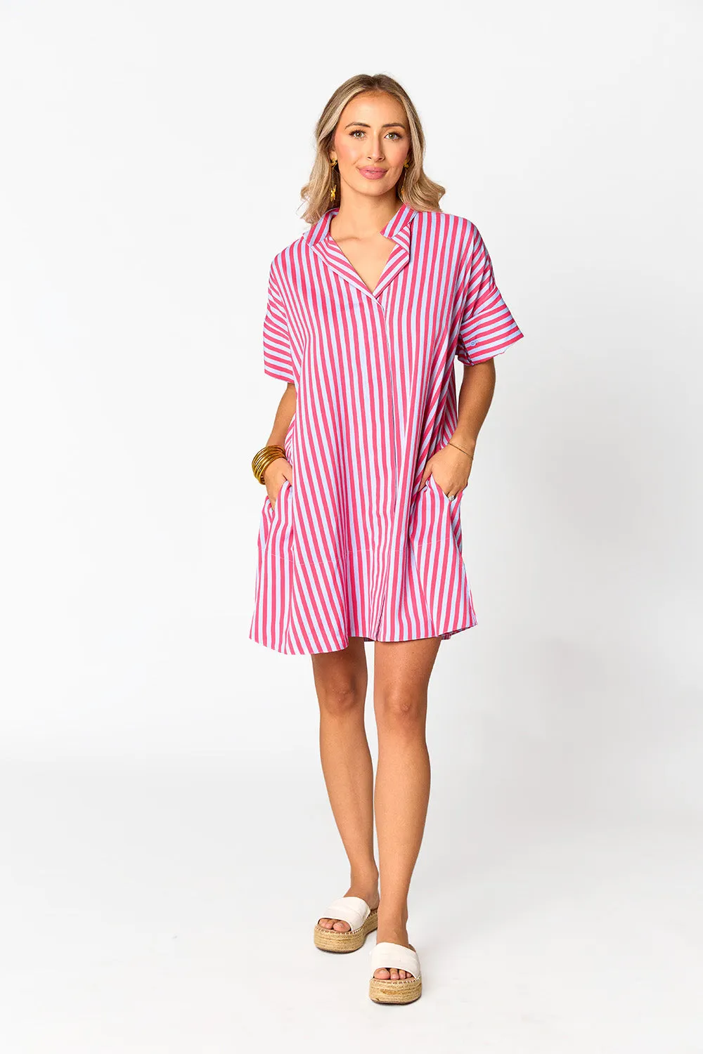 Stevie Shirt Dress - Lychee