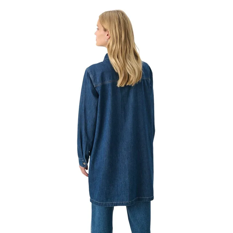 Stine Cotton Dress in Medium Blue Denim